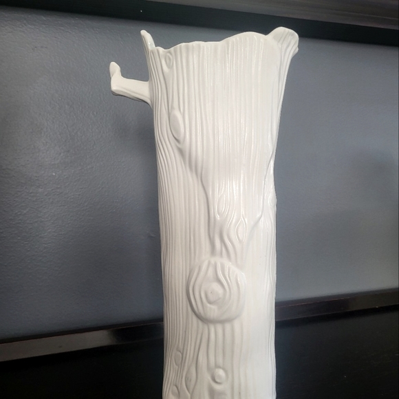 SHERRY OLSEN ART POTTERY RARE "HOLLOW STUMP" CERAMIC WOODLAND 11" VASE - Picture 1 of 6